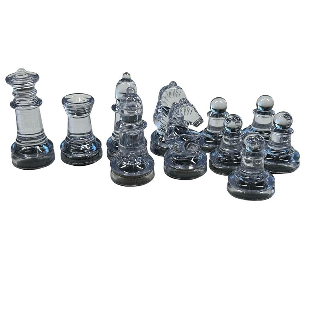 Single Lot of 11 Matching Acrylic Chess‎ Pieces Board Games Crafts Decor Novelty